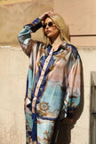 Ocean Treasure Print Wide Leg Suit