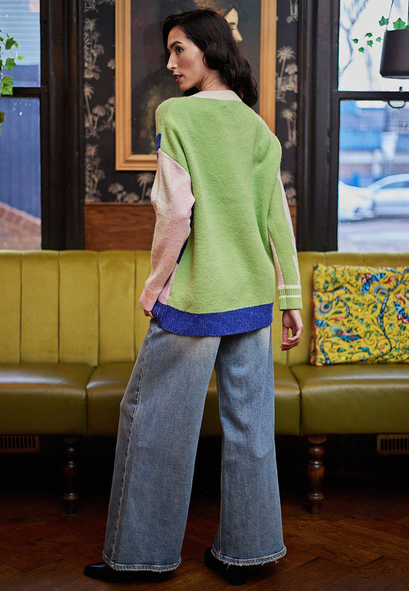 Angeleye Patchwork Col Block Jumper