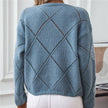 Loose Knit Sequin Hollow Jumper- Mid Blue