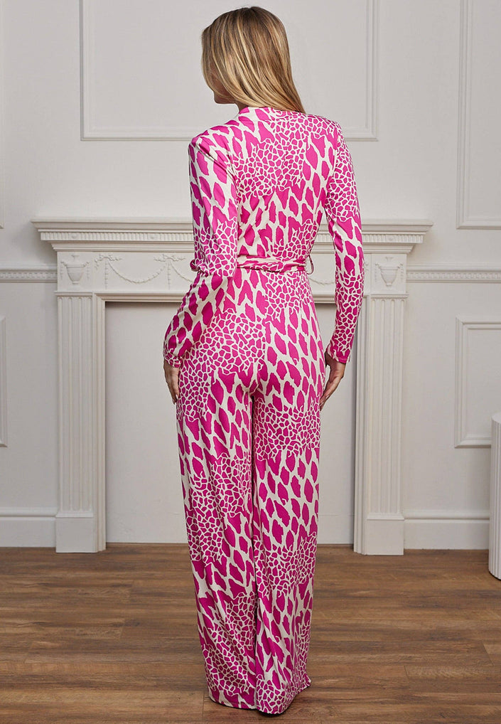 Plunge Neck Wide Leg Jumpsuit