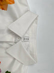 Puff sleeve white Blouse - bold floral print