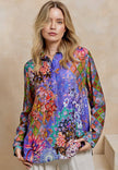 Angeleye Soft feel floral print shirt/blouse – purple