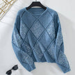 Loose Knit Sequin Hollow Jumper- Mid Blue