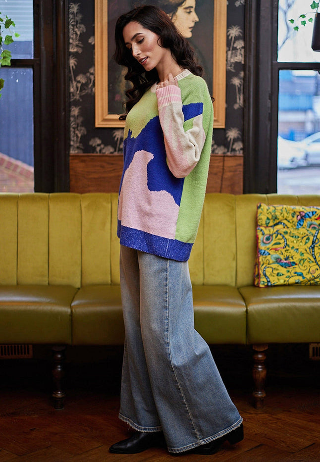 Angeleye Patchwork Col Block Jumper