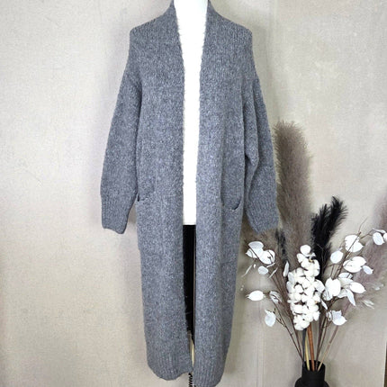 Soft Knit Grey Cardi/Neon Horse Print Back