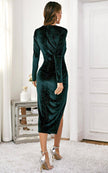 Sparkly velour wrap dress