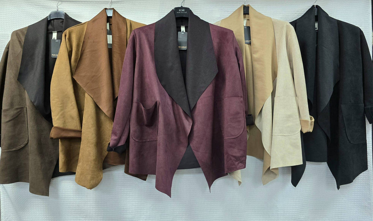 Suedette Contrast Waterfall Jacket