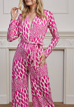 Plunge Neck Wide Leg Jumpsuit