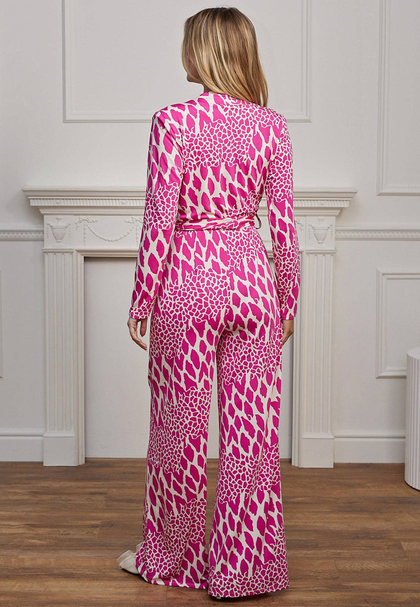 Plunge Neck Wide Leg Jumpsuit