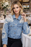 Pearl & Sequin Stylish Denim Jacket