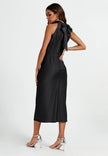 Satin Halter Neck Black Dress