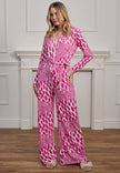 Plunge Neck Wide Leg Jumpsuit