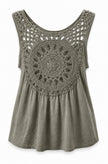 Crochet Back Top / Wide Leg Trouser