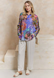 Angeleye Soft feel floral print shirt/blouse – purple