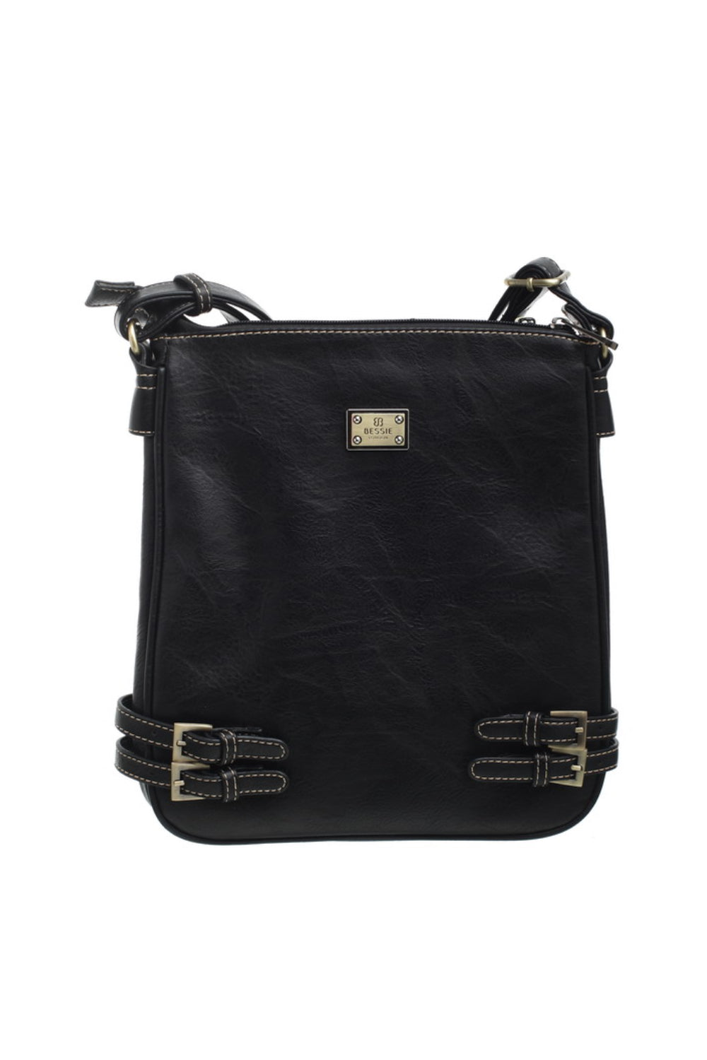 Bessie-Handbags-Double-Pocket-Crossbody-Bag-Black-djv-boutique-ipswich-1