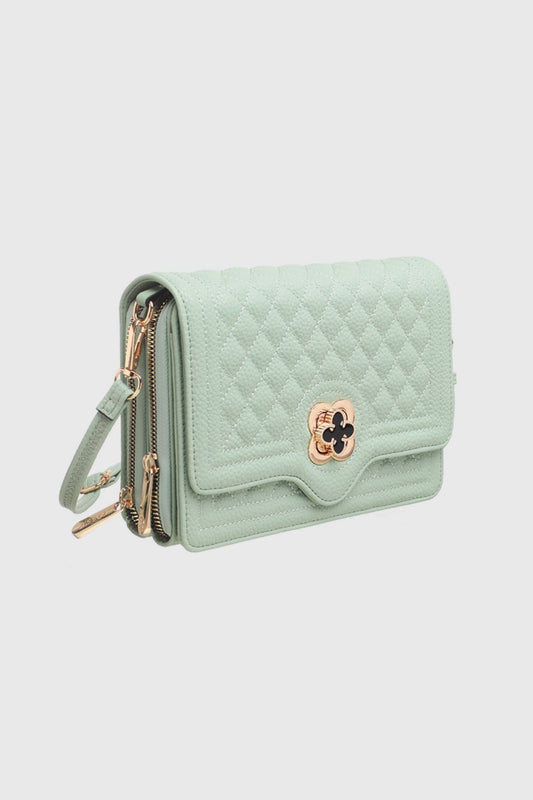 Bessie-Handbags-Quilted-Fold-Over-Bag-green-djv-boutique
