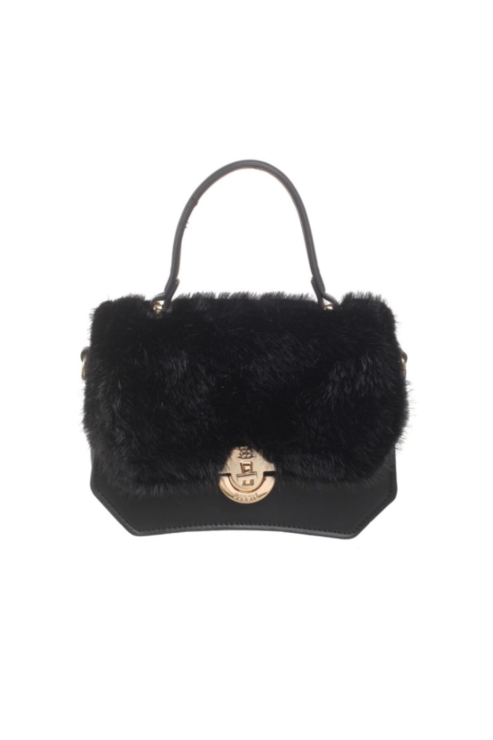 Bessie_BD7058_Faux_fur_Lock_Bag_black_djv_boutique