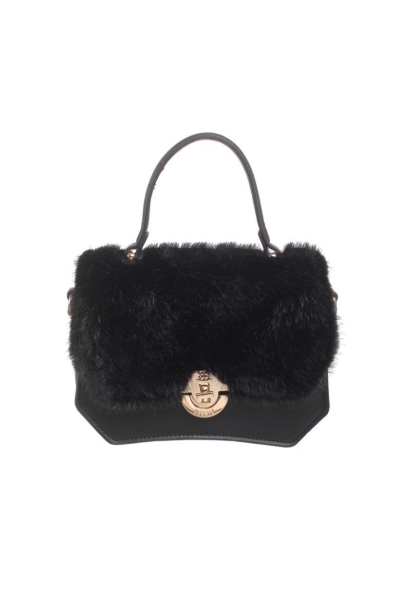 Bessie_BD7058_Faux_fur_Lock_Bag_black_djv_boutique