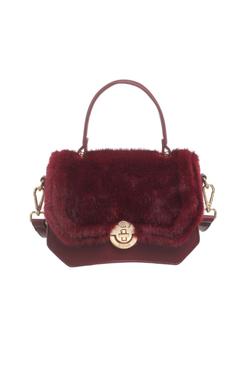 Bessie_BD7058_Faux_fur_Lock_Bag_burgundy_3_djv_boutique