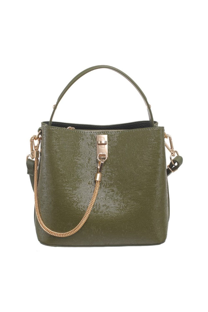 Bessie_BH6686_Chain_bucket_bag_khaki_DJV_boutique