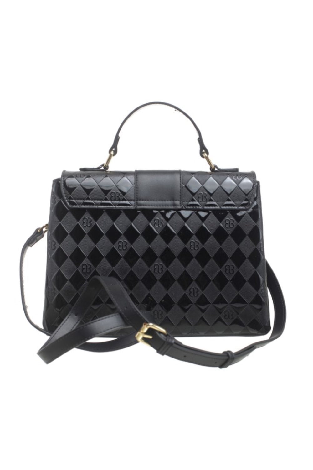 Bessie_BL6052_checker_lock_bag_black_djv_boutique