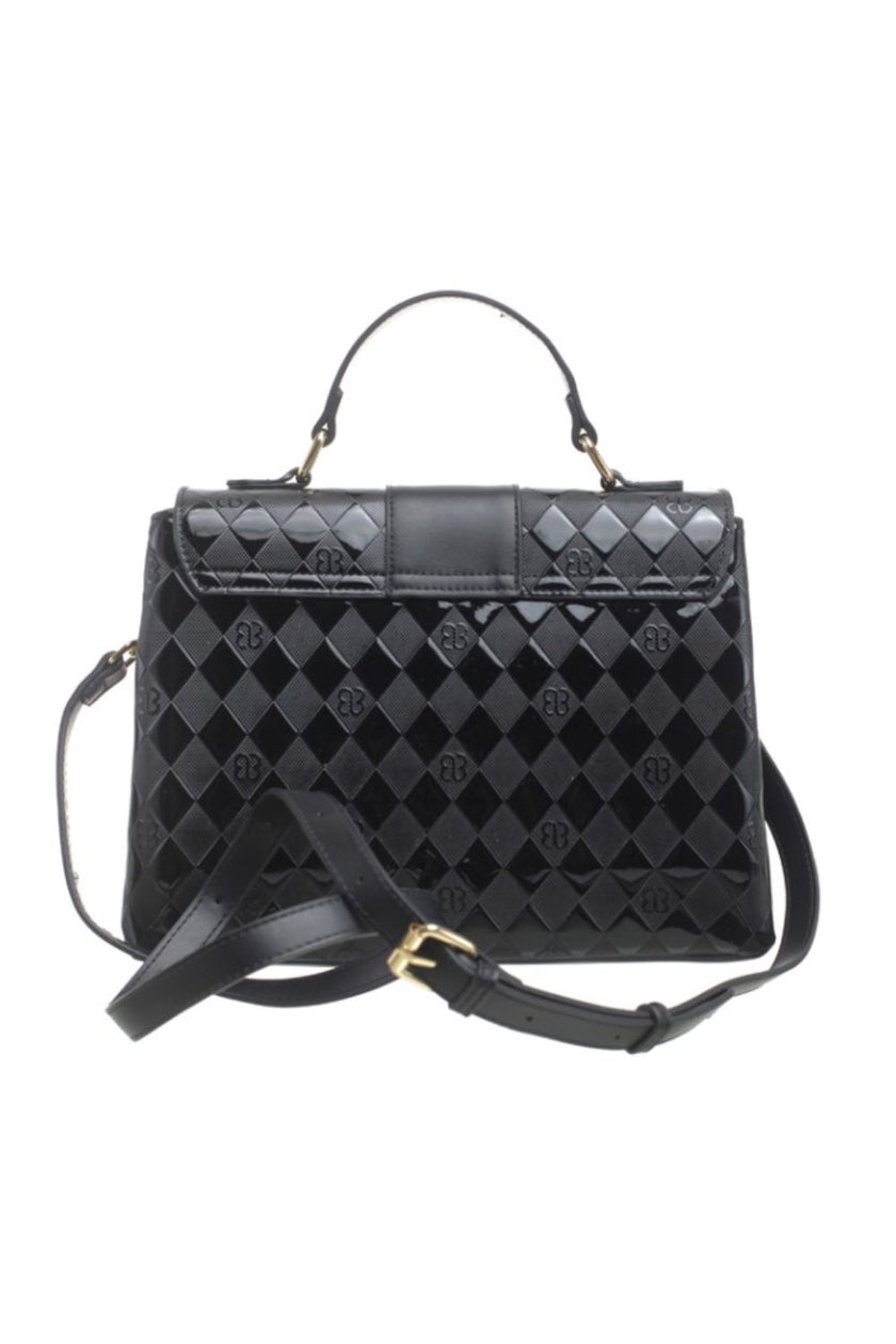Bessie_BL6052_checker_lock_bag_black_djv_boutique