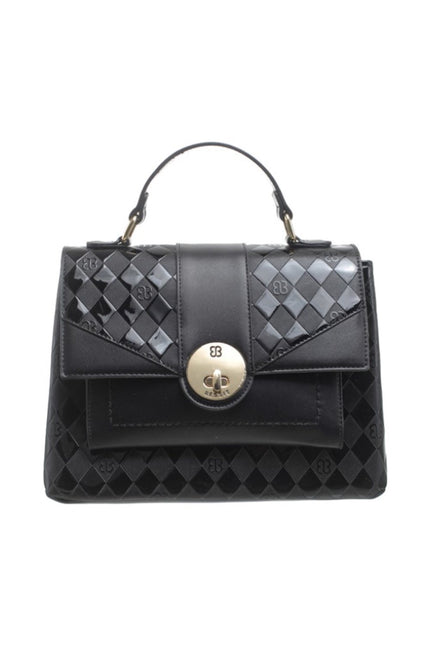 Bessie_BL6052_checker_lock_bag_black_djv_boutique
