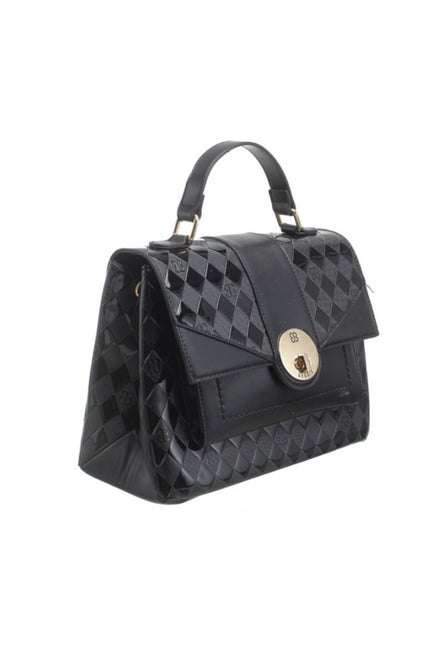 Bessie_BL6052_checker_lock_bag_black_djv_boutique