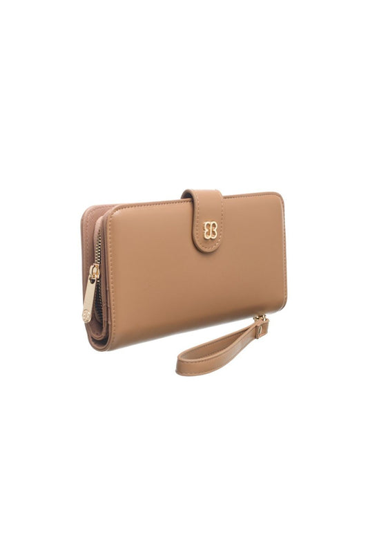 Bessie Smooth Padded Purse Wallet in Tan