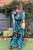 Chiffon_Floral_Print_Wrap_Dress_Turquoise_Green_DJV_Boutique_Ipswich