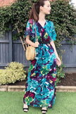 Chiffon_Floral_Print_Wrap_Dress_Turquoise_Green_DJV_Boutique_Ipswich