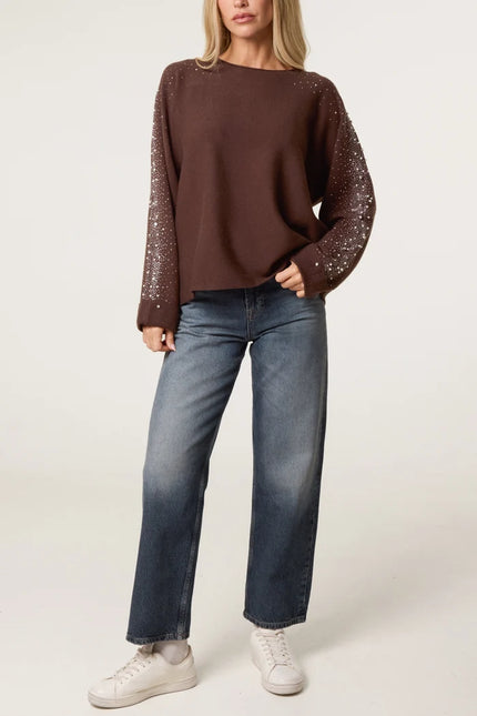 Diamante-Sleeve-Jumper-top