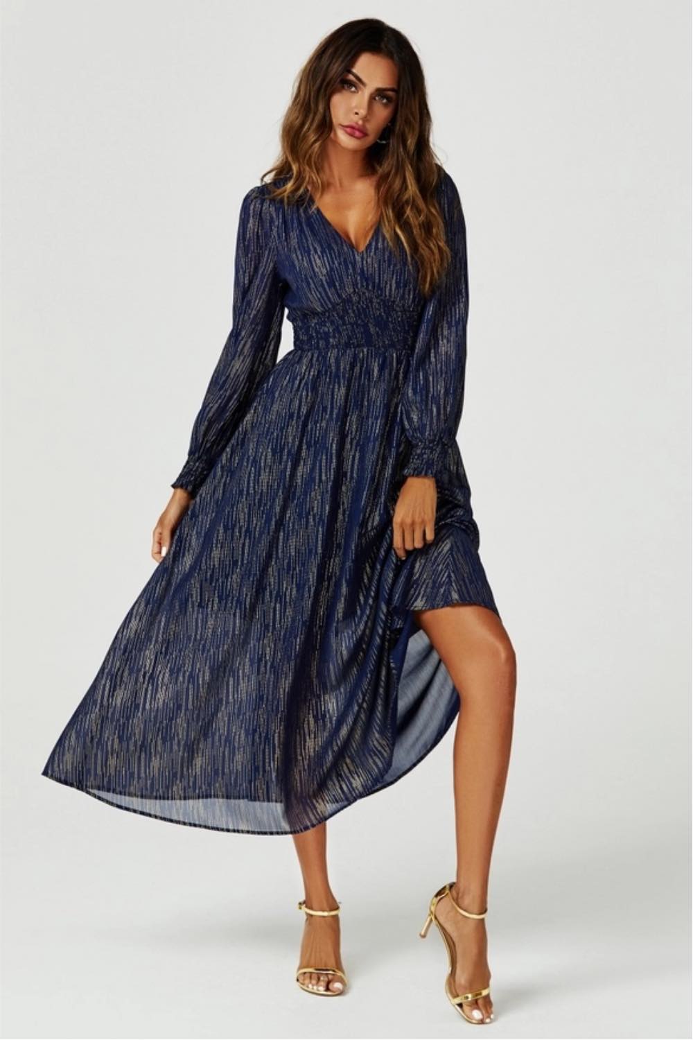 Elegant_dress_with_gold_stripe_djv_boutique