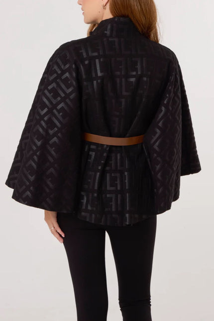 Embossed-Cape-with-Belt-Black-djv-boutique