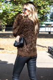 Fluffy metallic gold soft knit jumper
