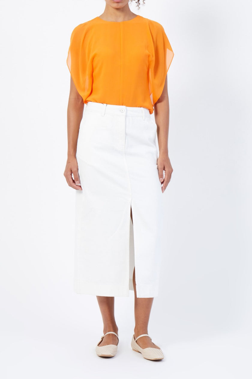 French-Connection-Georgette-Flutter-Sleeve-72YNC-orange-djv-boutique