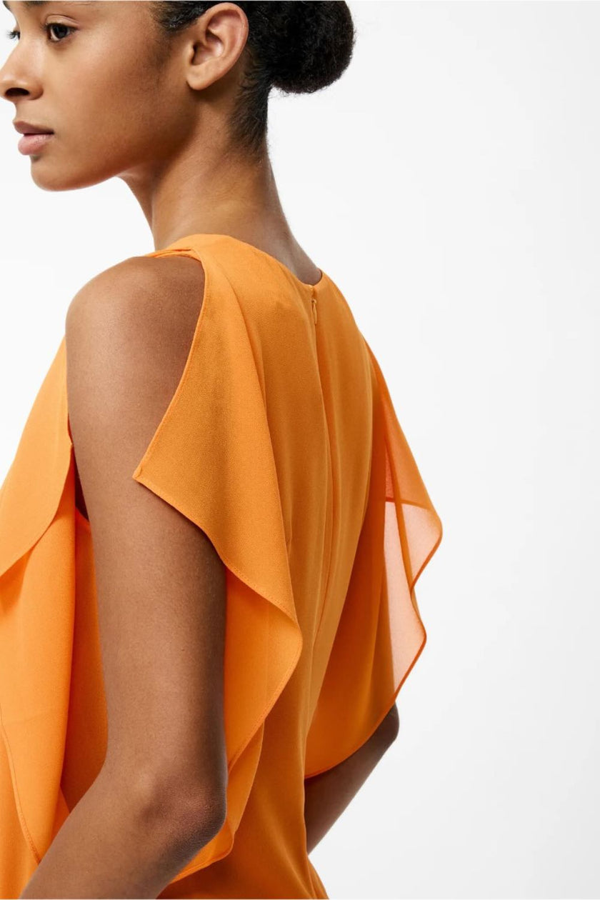 French-Connection-Georgette-Flutter-Sleeve-72YNC-orange-djv-boutique