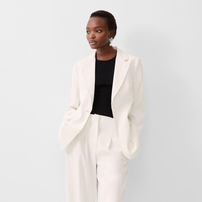 French Connection Women's Harrie Single Breasted Jacket in Porcelain Cream
