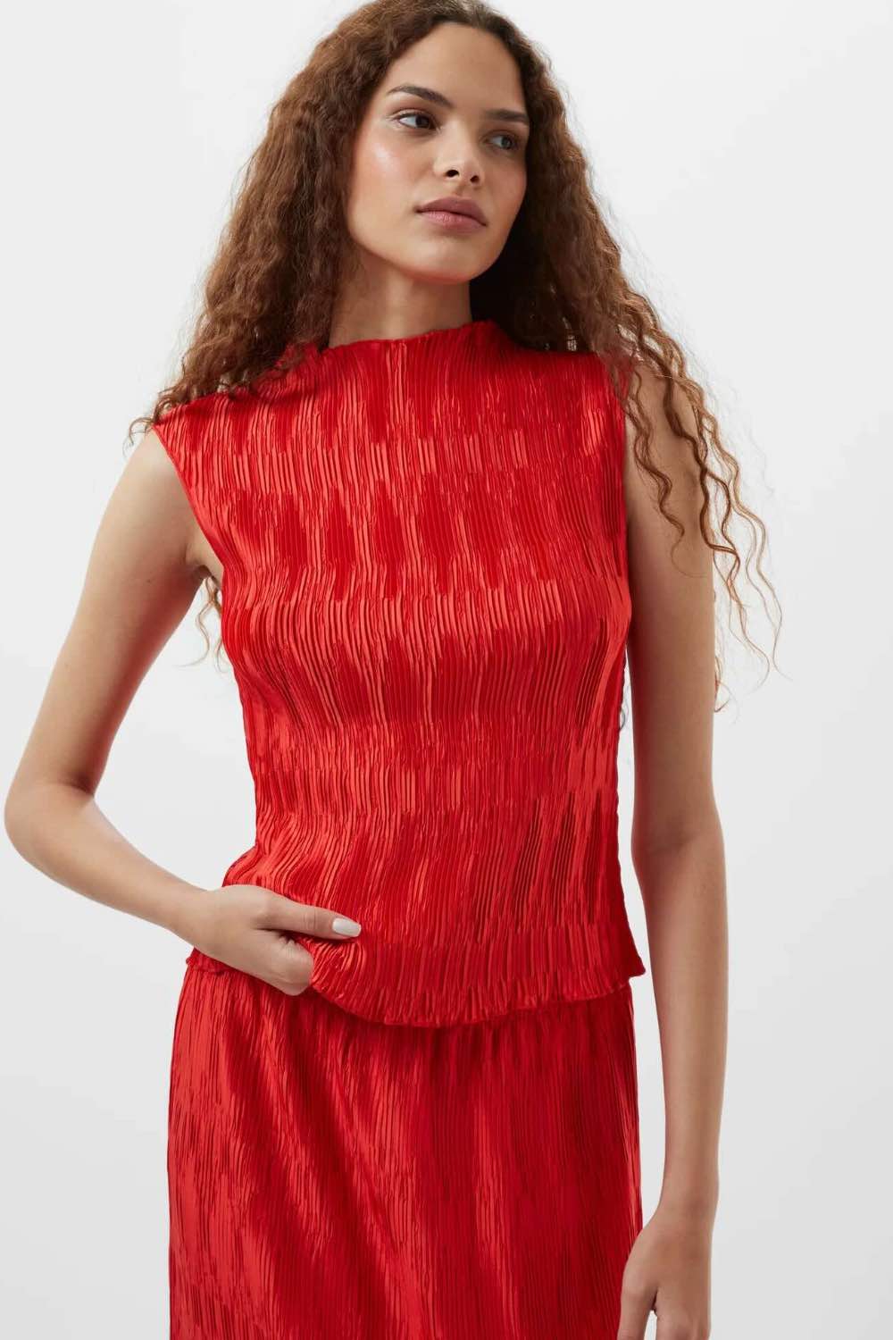 French-connection-Moira-Pleated-SleevelessTop-76YBI-djv-boutique