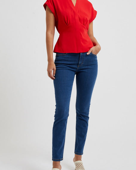 French_Connection_ Carmen_Crepe_ Blouse_True Red_DJV_Boutique_Ipswich