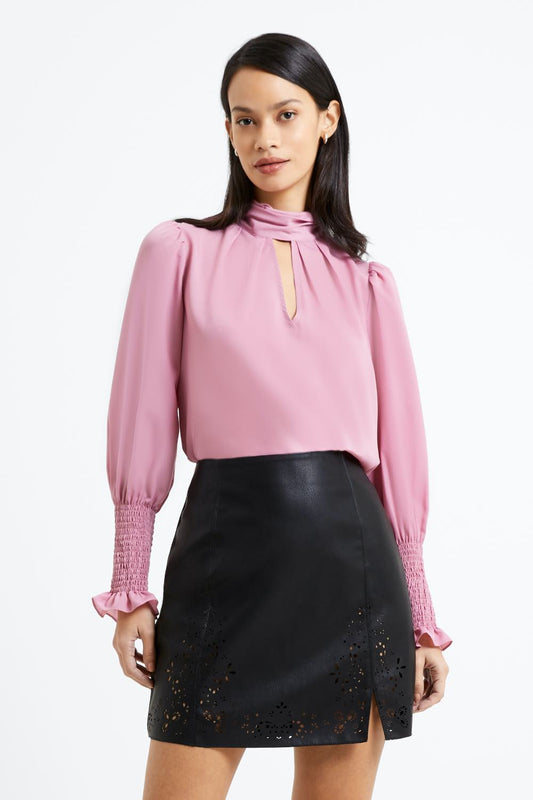 French_Connection_Crepe_Light_Keyhole_Top_Foxglove_72VCK_DJV_Boutique
