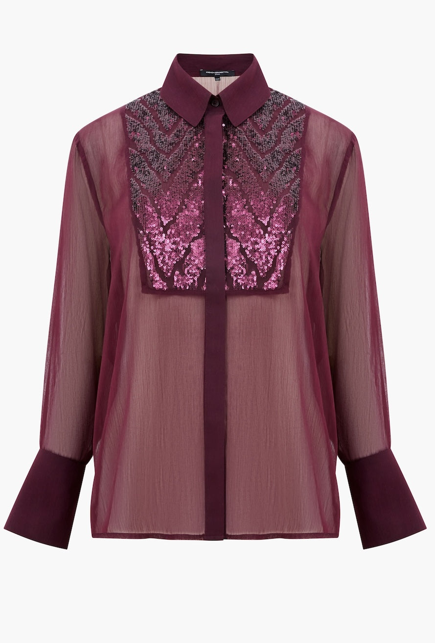 French_Connection_Hana_Adalynn_Sequin_Bib_Shirt_DJV_Boutique_Ipswich