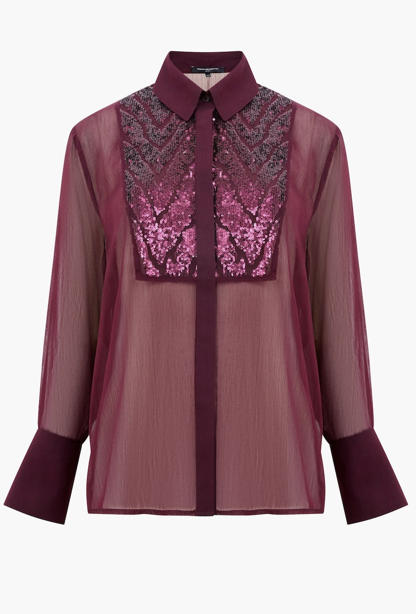 French_Connection_Hana_Adalynn_Sequin_Bib_Shirt_DJV_Boutique_Ipswich