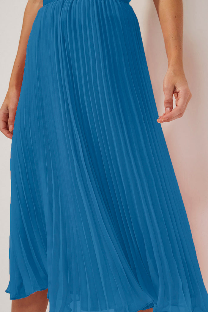 French connection sales blue pleated skirt