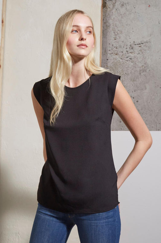 French_Connection_Polly_Plains_Capped_Tee_DJV_Boutique
