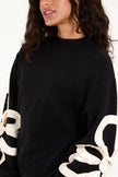 Frill-Flower-Knit-Jumper-womens-black-and-white