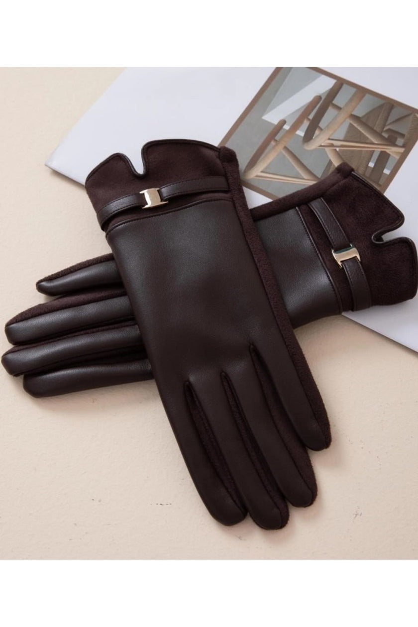 Gold_Bucklet_Leather_Look_Gloves_BRN