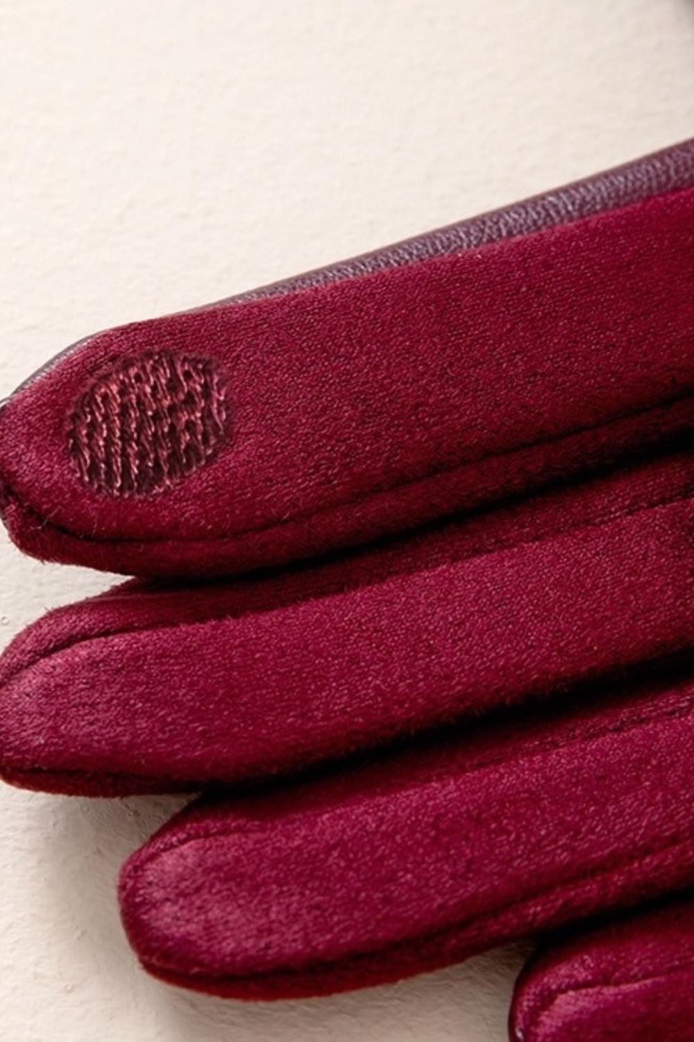 Gold_Bucklet_Leather_Look_Gloves_WINE