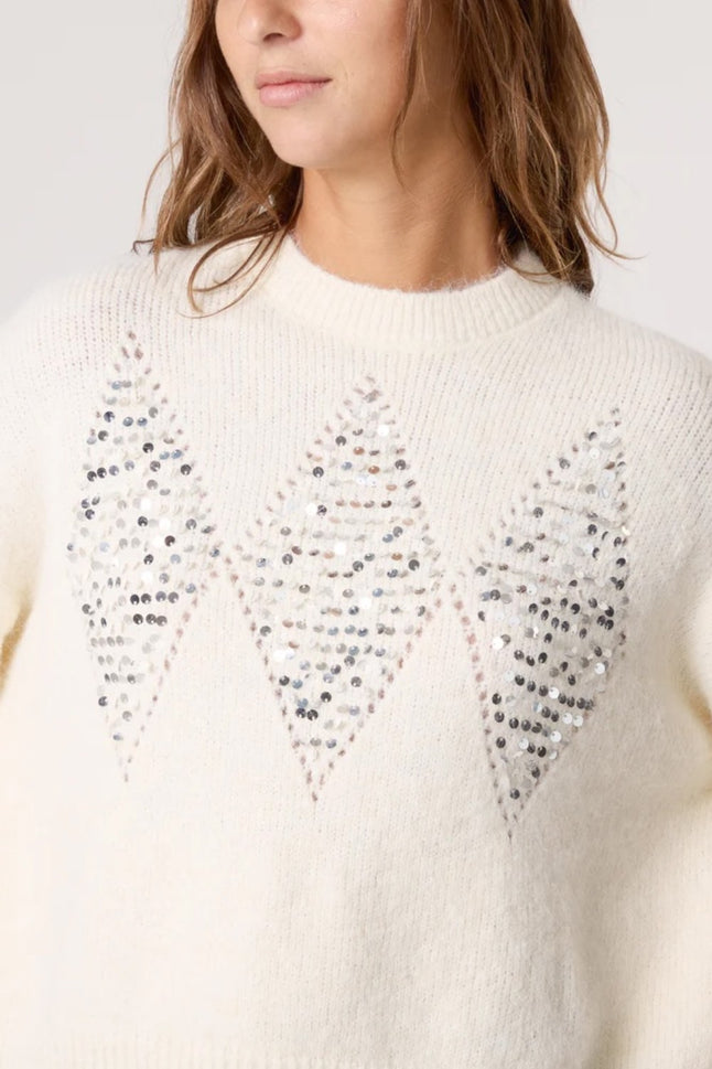 Jumper-with-sequin-diamond-shapes-Cream-djv-boutique
