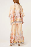 Landscape Print Satin Summer Suit